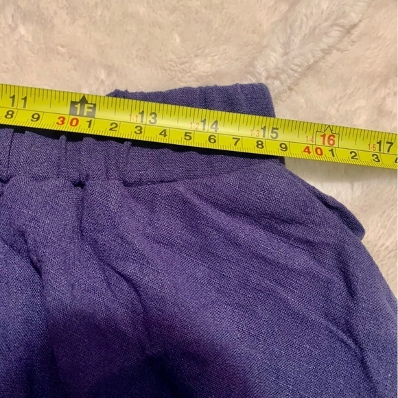 NEW Shorts Large Navy Blue Boho Flowy Elastic Waist Biker Shorts Drawstrings - Picture 11 of 11